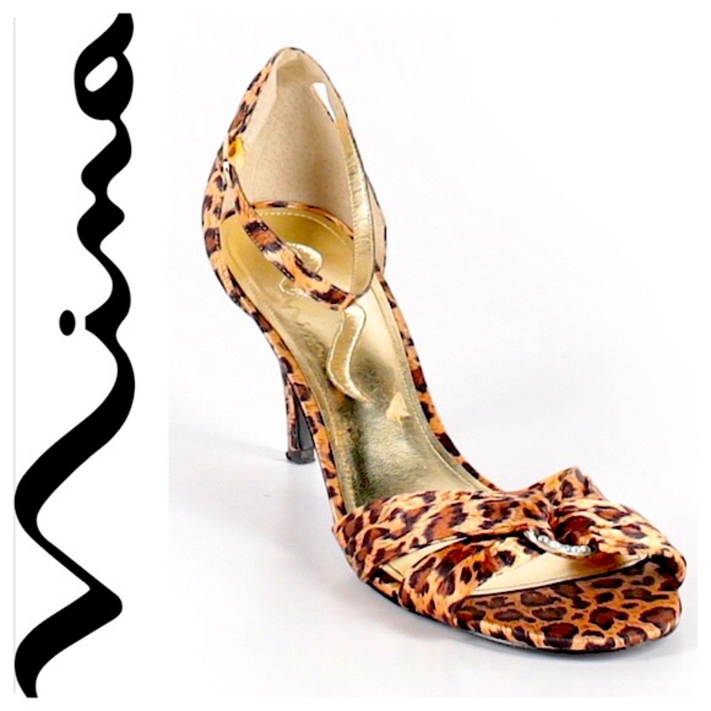 Nina Leopard Formal 3” Shoes Size 9